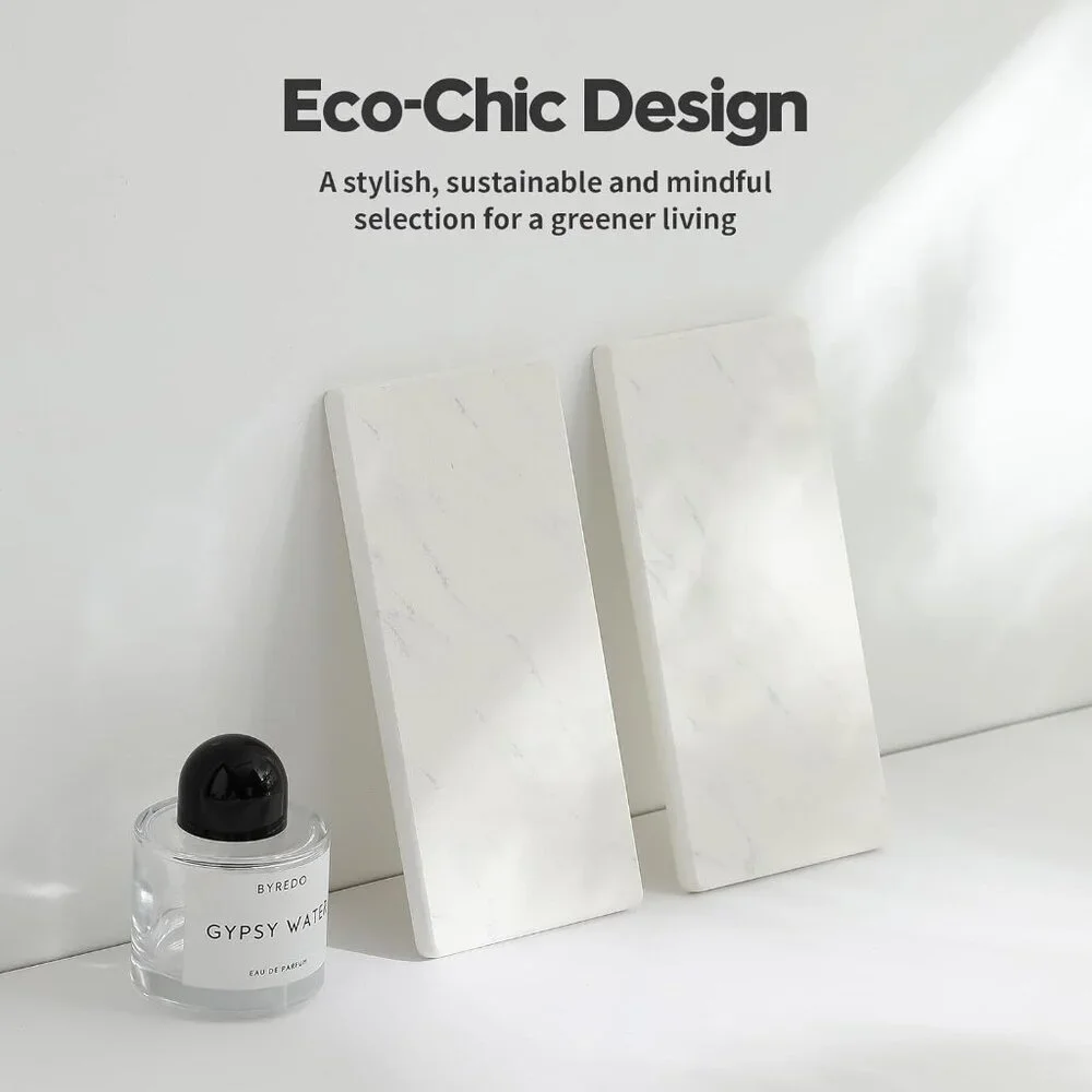 2PCS Diatomite Marble Stone Drying Mat for Kitchen Counter, Water Absorbing Soap - Picture 7 of 8